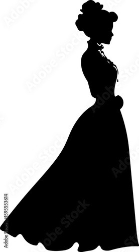 silhouette of a woman in victorian dress