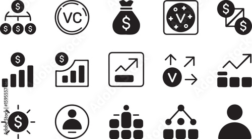 Financial Growth And Investment Icons finance money