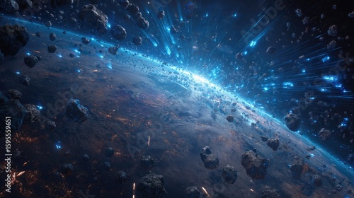 Wallpaper Mural A celestial body bombarded by asteroids. Torontodigital.ca