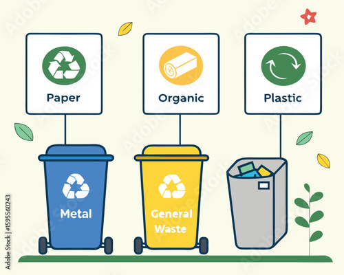 Recycling Bins Color Code Guide | Waste Management Sorting System
