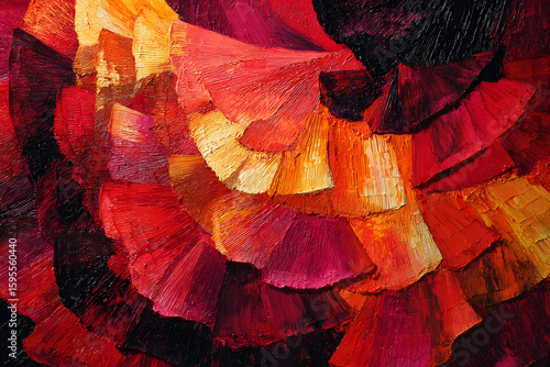 Abstract Flamenco Dance with Fiery Reds and Golds, Textured Brush Strokes and Geometric Patterns , Dynamic Vector Background Illustration

