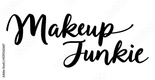 Decorative Cursive Script "Makeup Junkie"