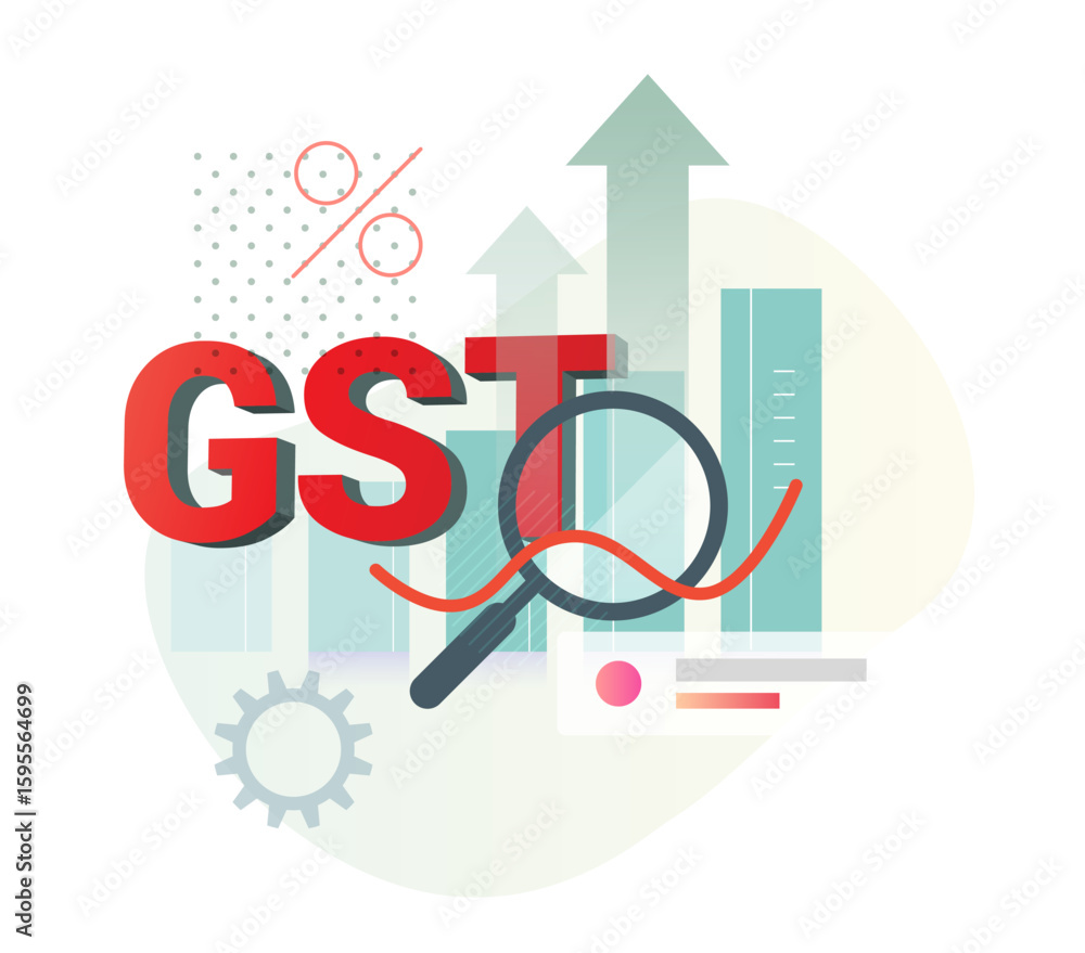 Obraz premium Government Performance on GST Collection Growth - Illustration
