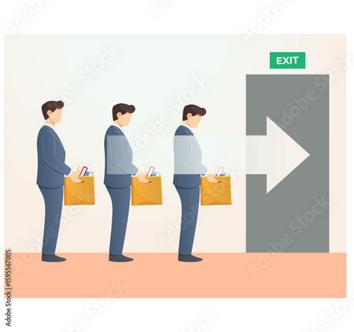 Mass Lay Off - Loss of Job - Employee moving out - Illustration