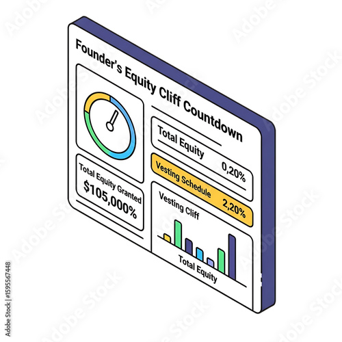 Equity dashboard showing founder’s shares and vesting countdown.