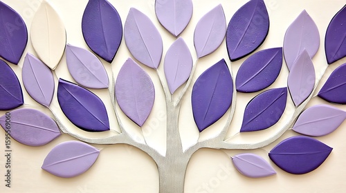 Purple leafed tree art piece.