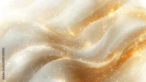 Luxurious gold and cream flowing fabric design.