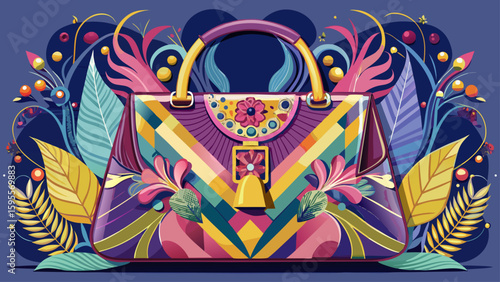 A luxury women handbag design made of cloth.