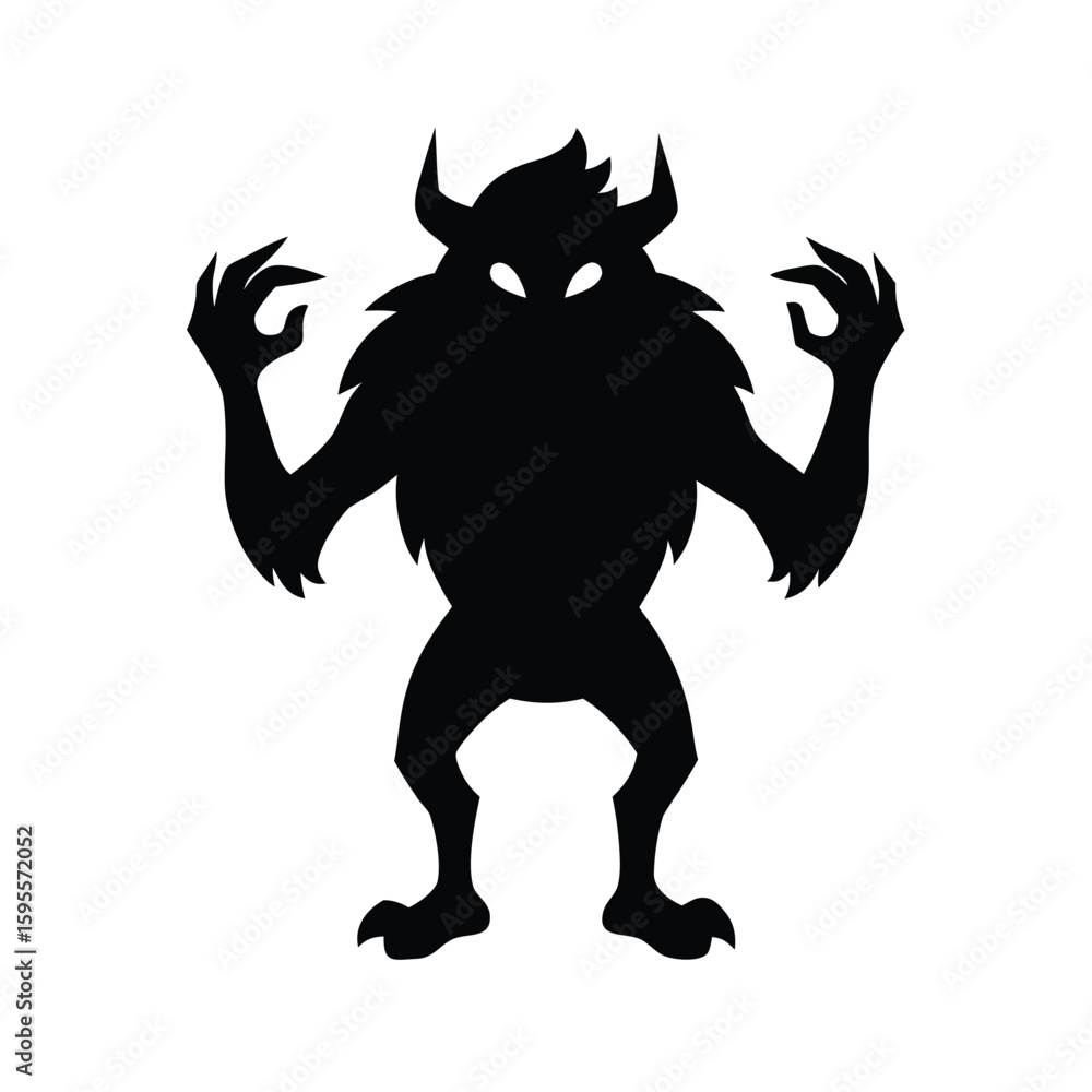Obraz premium Mysterious beast silhouette banner advertisement with vibrant color accents