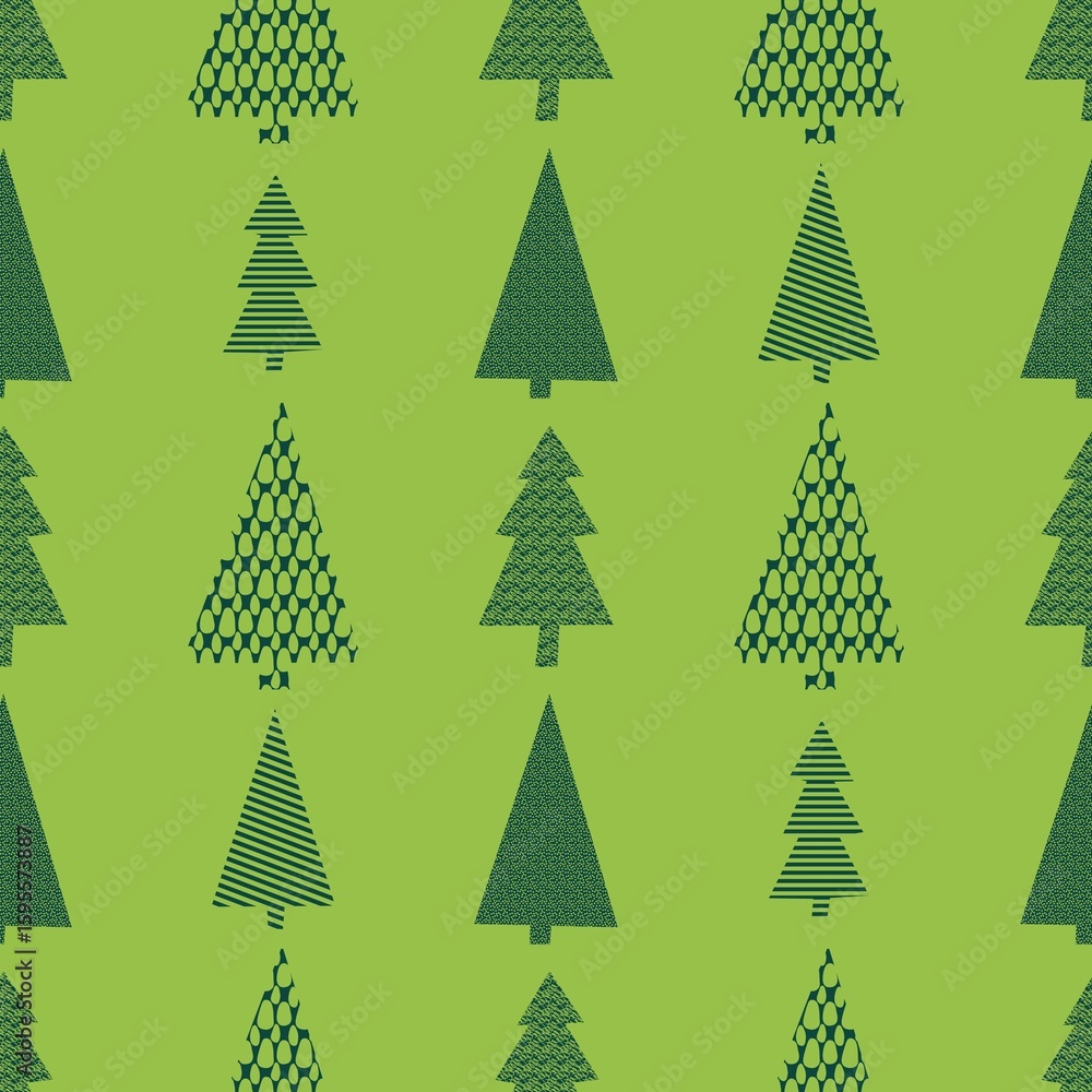 Obraz premium Christmas tree seamless winter pattern for wrapping paper and fabrics