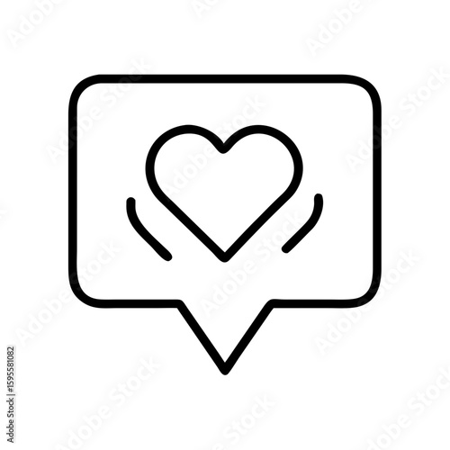 Heart inside speech bubble symbolizing connection and communication  