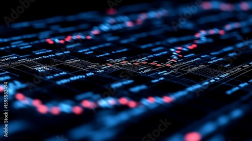 Close-up view of digital  market data.