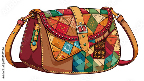 Leather bag women, Handmade patchwork crossbody bag hand sewn from suede and leather,
