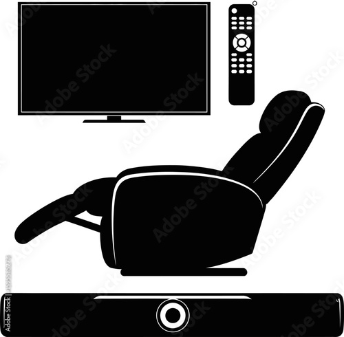 Vector art of home entertainment isolated on white background