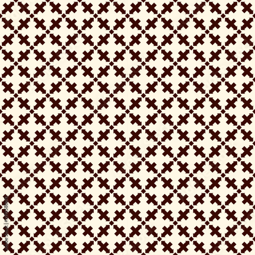 Ancient seamless pattern. Oriental tracery window ornament. Arabesque mosaic surface print. Repeated crosses motif background. Eclectic ornamental wallpaper. Vector abstract digital paper