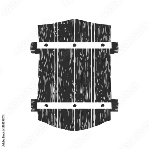 Wooden Barrel Top Silhouette Illustration. Rustic Craftsmanship And Vintage Design Isolated Vector Illustration