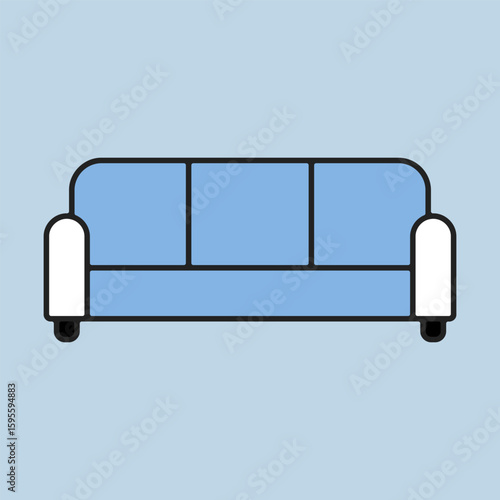 Soft sofa vector icon. Furniture sign