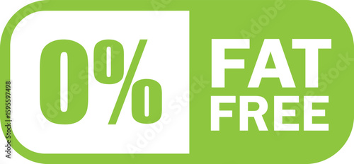 Zero percent fat free food label graphic