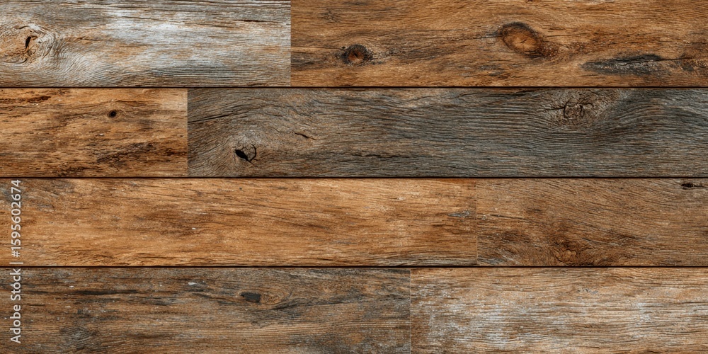 Fototapeta premium Rustic Reclaimed Wood Paneling: A Weathered, Textured Design
