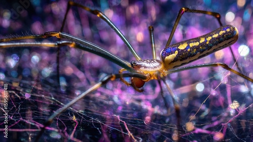 Wallpaper Mural Close-up of a vibrant spider on a delicate web. Torontodigital.ca