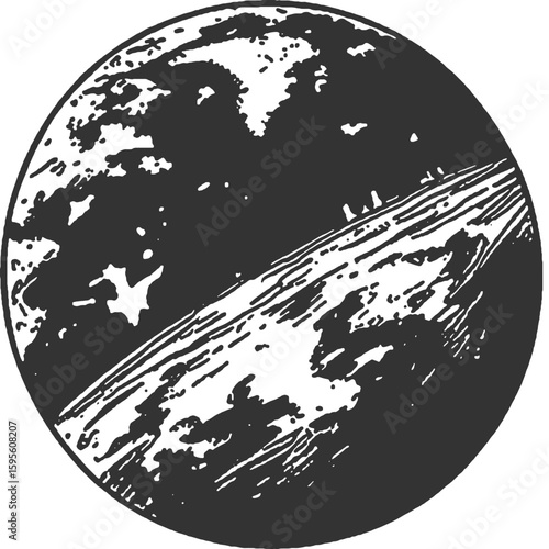Gasping Earth Vintage Illustration Vector
