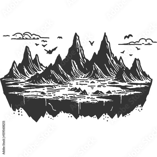 Gasping Earth Vintage Illustration Vector