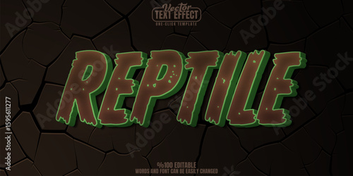 Reptile editable text effect, customizable monster and lizard 3d font style