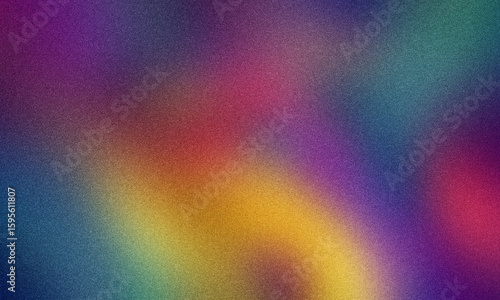 Photo of a vibrant and colorful abstract background with a grainy texture, featuring a smooth gradient transitioning through a spectrum of rainbow colors