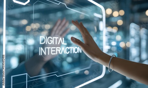 Digital interaction futuristic touchscreen