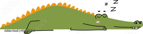 Sleeping Crocodile with Spikes