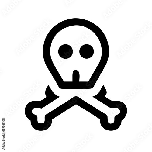 skull and crossbones, skull and crossbones, crossbones and skull death flat vector icon for apps and games, skull