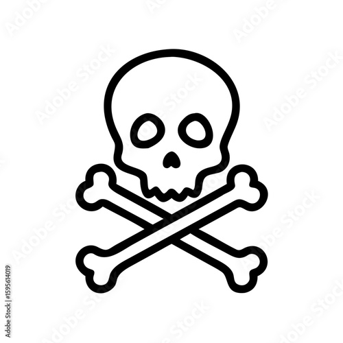 skull and crossbones, skull and crossbones, crossbones and skull death flat vector icon for apps and games, skull