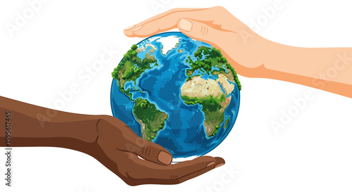 Diverse Hands Caring for a Sustainable World