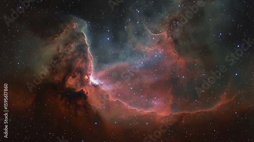 Wallpaper Mural A vibrant nebula, filled with stars and glowing gas clouds. Torontodigital.ca