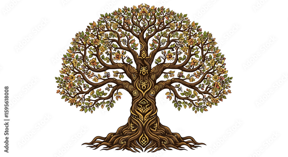 Naklejka premium Ornamental Tree of Life Graphic