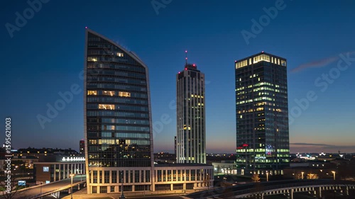 Gurugram Financial Towers Lighting Up – Cinematic Night City Time-Lapse