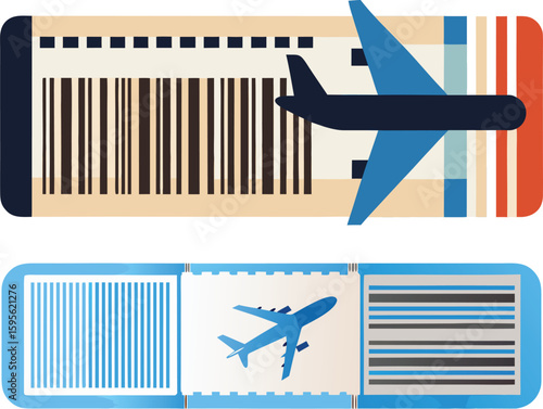 Vector illustration of airplane ticket