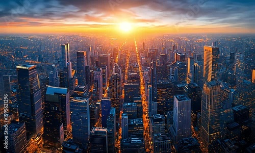 Wallpaper Mural Cityscape at Sunrise Torontodigital.ca