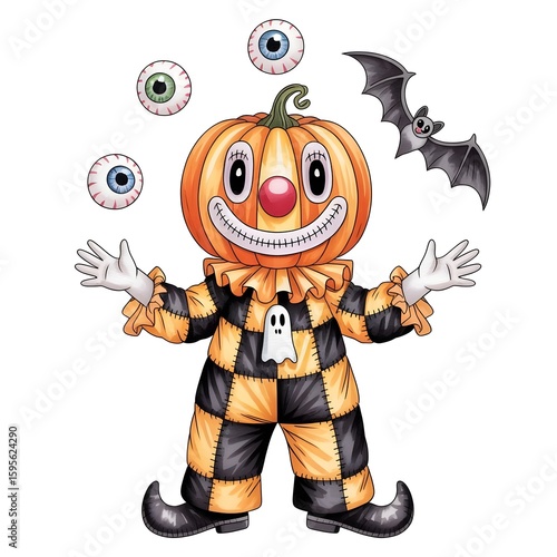 halloween witch with pumpkin