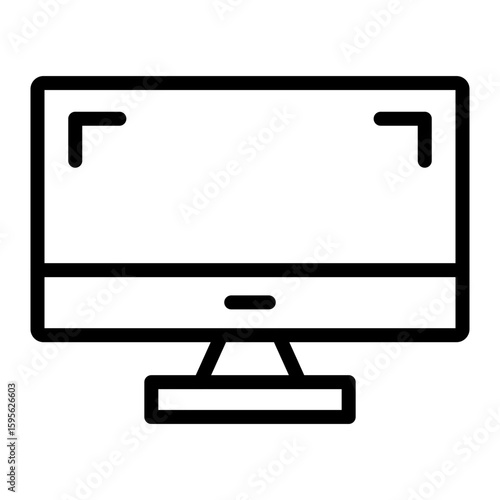Monitor vector line icon design
