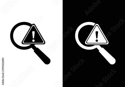 Illustrative Icon Representing a Search Query Encountering a Warning or Error Symbol Signaling a Problematic Outcome During Information Retrieval or Data Analysis Procedures