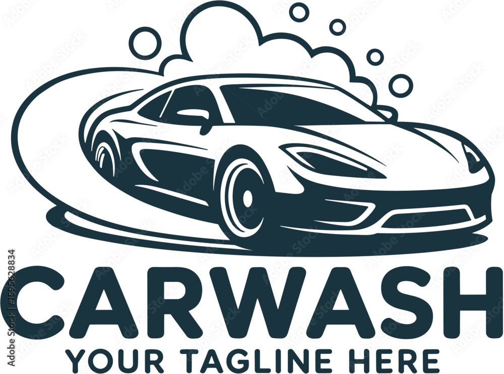 Fototapeta premium Modern Car Wash Logo Design