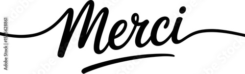 Elegant Merci Calligraphy on White Background