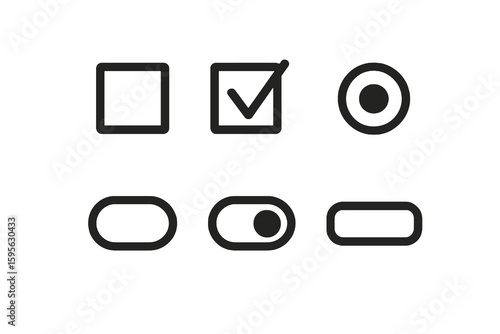 Clean interface icons for user inputs and controls. For mobile apps, dashboards, and form components.