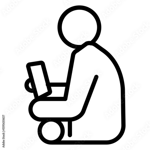 Internet Addiction  vector line icon design