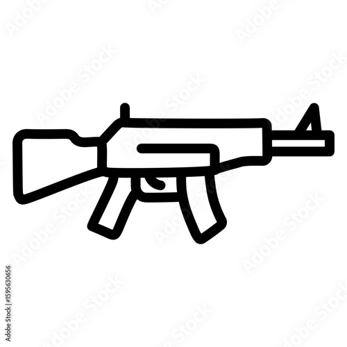 Machine Gun  vector line icon design
