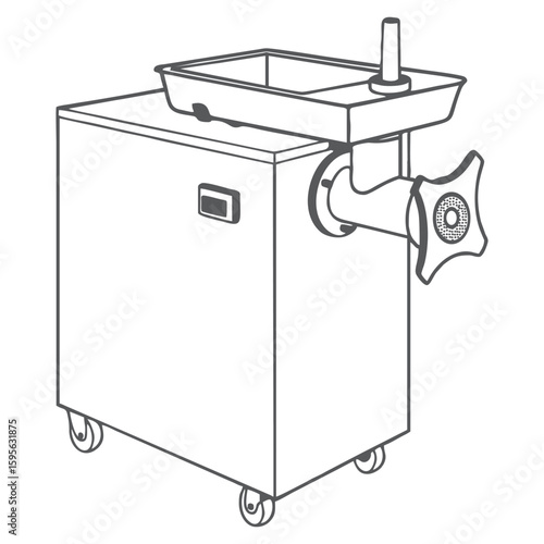 silhouette image of meat grinder machine with transparent background