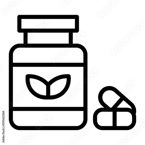 Vitamins vector line icon design
