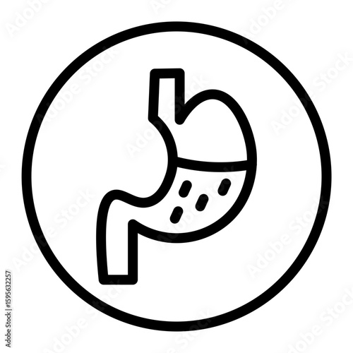 Stomach vector line icon design