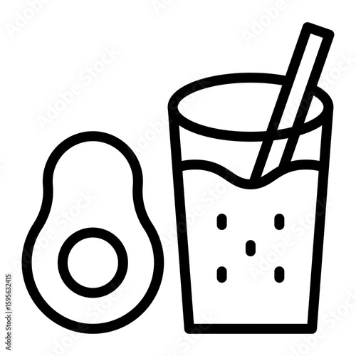 Detox Smoothie vector line icon design